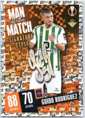 Fotbalová kartička 2023-24 Topps Match Attax UEFA Club Competitions  Man of the Match Signature Style  431	Guido Rodríguez	Real Betis Balompie