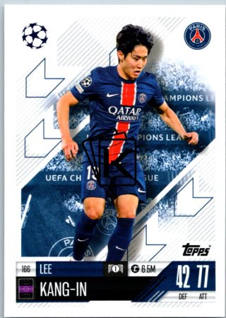 fotbalová kartička 2024-25 Topps Match Attax UEFA Club Competitions  166 Lee Kang-In (Paris Saint-Germain)