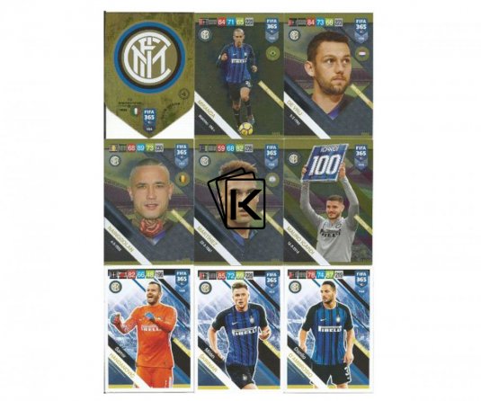 Týmový Set Fotbalových kartiček Panini FIFA 365 – 2019 Inter Milan 18karet (154-169)