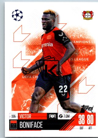 fotbalová kartička 2024-25 Topps Match Attax UEFA Club Competitions 205 Victor Boniface (Bayer 04 Leverkusen)