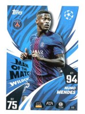 fotbalová kartička 2025-26 Topps Match Attax UCC 332 Nuno Mendes (Paris Saint-Germain)