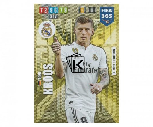 Fotbalová kartička Panini FIFA 365 – 2020 Limited Edition Toni Kroos Real Madrid CF