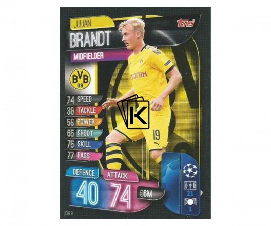 Fotbalová kartička 2019-2020  Topps Champions League Match Attax -  Borussia Dortmund - Julian Brandt 8