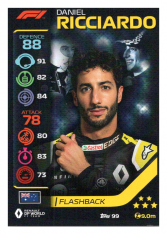 2020 Topps Formule 1 Turbo Attax 99 Flashback Daniel Ricciardo Renault