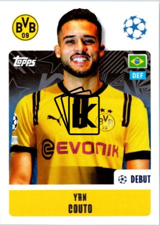 2024-25 Topps Champions League 128 Yan Couto (Borussia Dortmund)