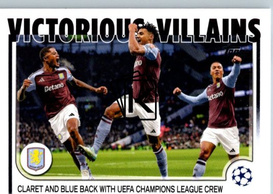 fotbalová kartička 2024-25 Topps UEFA Club Competitions Flagship 124 – Combo Cards Aston Villa