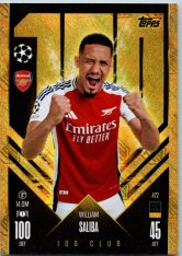 fotbalová kartička 2024-25 Topps Match Attax UEFA Club Competitions 100 club 472 William Saliba (Arsenal)