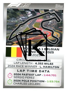 2025 Topps Turbo Attax F1 Track Profiles   138 Circuit de Spa Francorchamps