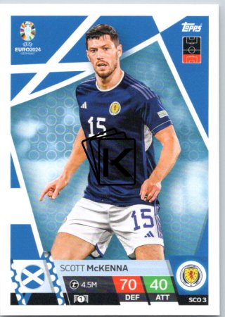 fotbalová karta Topps Match Attax EURO 2024 SCO3 Scott McKenna (Scotland)