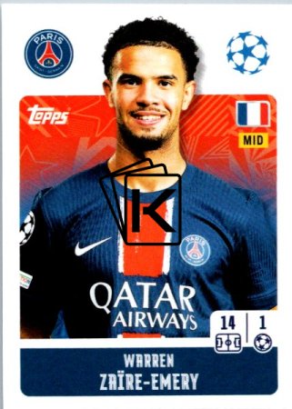 2024-25 Topps Champions League 290 Warren Zaïre-Emery (Paris Saint-Germain)
