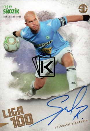 podepsaná karta 2025 Supr Cards Liga 100 SN-RA Radek Sňozík Bohemians 1905 Gold /12