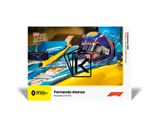 kartička Formule 1 Topps Now 25 Fernando Alonso R25 Renault DP World FT