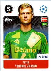 2024-25 Topps Champions League 421 Peter Vindahl Jensen (AC Sparta Praha)