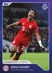 Topps 10 Serge Gnabry FC Bayern Munchen Four goals in one Match