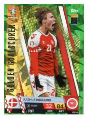 fotbalová karta Topps Match Attax EURO 2024 Green parallel GC4 Rasmus Hojlund (Denmark)