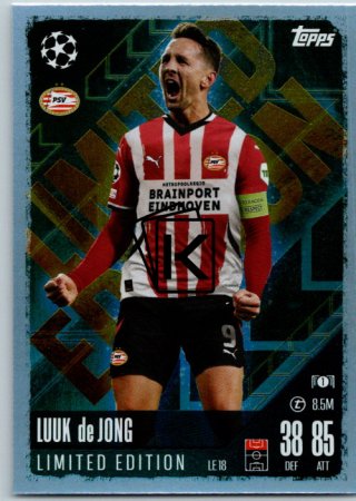 fotbalová kartička 2024-25 Topps Match Attax UEFA Club Competitions Limited Edition LE18 Luuk de Jong (PSV Eindhoven)