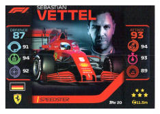 2020 Topps Formule 1 Turbo Attax 20 Speedster Sebastian Vettel Scuderia Ferrari Team
