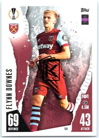 Fotbalová kartička 2023-24 Topps Match Attax UEFA Club Competitions 109 Flynn Downes West Ham United