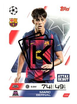 fotbalová kartička 2025-26 Topps Match Attax UCC 106 Marc Bernal (FC Barcelona)