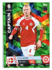 fotbalová karta Topps Match Attax EURO 2024 Green parallel DEN2 Simon Kjaer (Denmark)