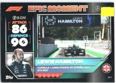 2022 Topps Formule 1Turbo Attax F1 Epic Moments 2021 261 Lewis Hamilton (Mercedes-AMG)