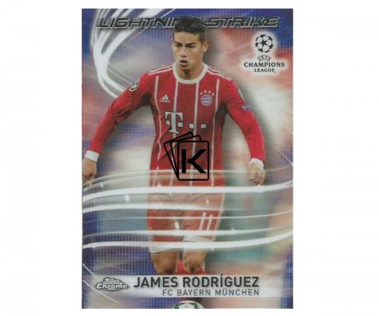 Fotbalová kartička Topps Chrome 2017-18 Champions League Lightning Strike LS-JR James Rodriguez Bayern Munchen