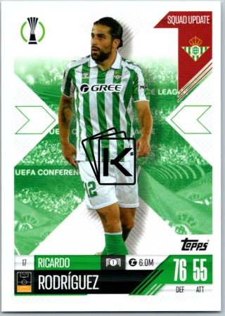 Fotbalová kartička 2024-25 Topps Match Attax EXTRA UEFA Club Competitions Squad Update 17.  Ricardo Rodríguez (Real Betis Balompié)