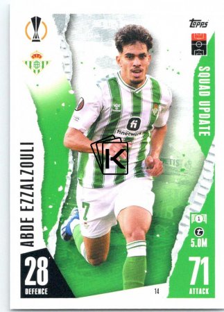 2023-24 Topps Match Attax EXTRA UEFA Club Competition Squad Update 14 Dodi Ezzalzouli (Real Betis Balompié)