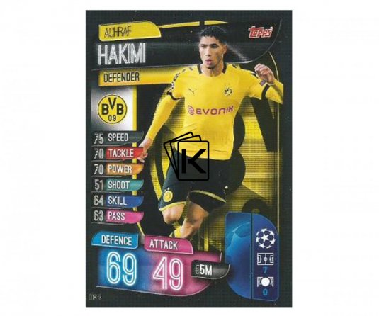 Fotbalová kartička 2019-2020  Topps Champions League Match Attax -  Borussia Dortmund - Achraf Hakimi 13