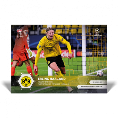 Fotbalová kartička Topps Now UCL 50 Erling Haaland Borussia Dortmund