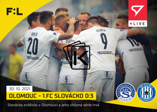 fotbalová kartička SportZoo 2021-22 Live L-055 SK Sigma Olomouc 1.FC Slovácko