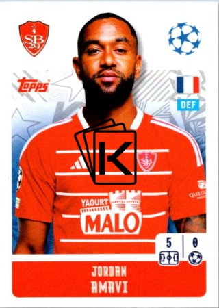 2024-25 Topps Champions League 371 Jordan Amavi (Stade Brestois 29)
