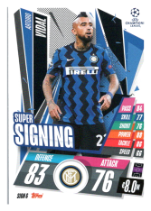 fotbalová kartička 2020-21 Topps Match Attax Champions League SIGN6 Arturo Vidal FC Inter Milan