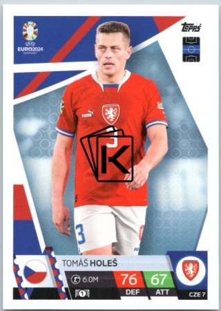 fotbalová karta Topps Match Attax EURO 2024 CZE7 Tomáš Holeš (Czech Republic)