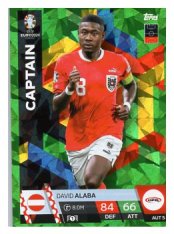 fotbalová karta Topps Match Attax EURO 2024 Green parallel AUT5 David Alaba (Austria