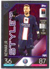 Fotbalová kartička 2022-23 Topps Match Attax UCL Styler 186 Neymar Jr PSG