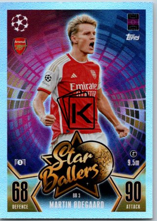 Fotbalová kartička 2023-24 Topps Match Attax UEFA Club Competitions Star Ballers Limited Edition BB 3 Martin Odegaard Arsenal FC