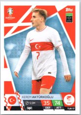 fotbalová karta Topps Match Attax EURO 2024 TUR17 Kerem Aktürkoğlu (Turkey)