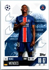 fotbalová kartička 2024-25 Topps Match Attax UEFA Club Competitions  161 Nuno Mendes (Paris Saint-Germain)