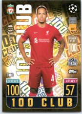 fotbalová kartička 2021-22 Topps Match Attax UEFA Champions League 100 Club 451 Virgil Van Dijk Liverpool FC