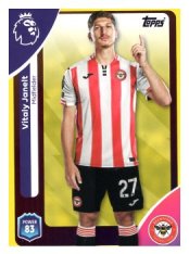 fotbalová kartička 2025-26 Topps  Premier League 62 Vitaly Janelt (Brentford)-PARALLEL Yellow