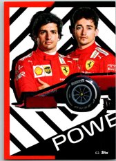 2021 Topps Formule 1 Turbo Attax Team Power Action 61 Car Puzzle Sainz Charles Leclerc Scuderia Ferrari