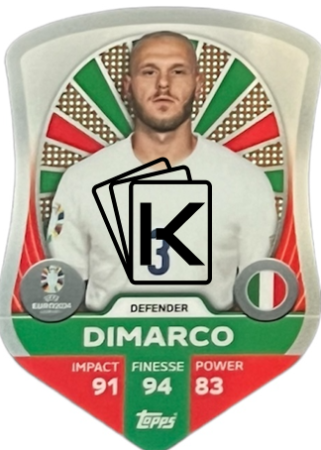 fotbalová karta Topps Match Attax EURO 2024 Chrome Elite Shield SC4 Federico Dimarco (Italy)