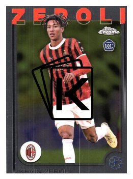 fotbalová kartička 2024-25 Topps Chrome UCC 34 Kevin Zeroli, AC Milan RC