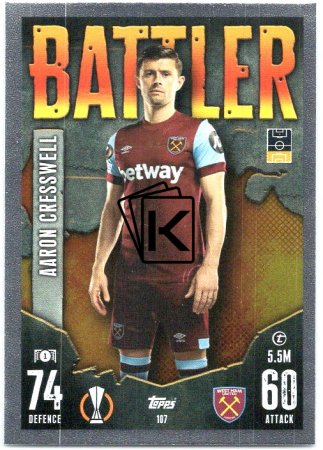 Fotbalová kartička 2023-24 Topps Match Attax UEFA Club Competitions 107 Aaron Cresswell West Ham United