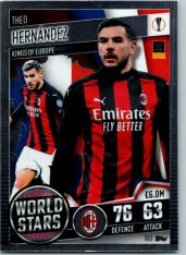 fotbalová kartička 2020-21 Topps Match Attax 101 Champions League World Star 160 Theo Hernandez AC Milan