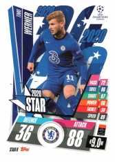 fotbalová kartička 2020-21 Topps Match Attax Champions League STAR8 Timo Werner Chelsea