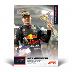 kartička Formule 1 Topps Now 2021 80 Max Verstappen Red Bull World cup Champion