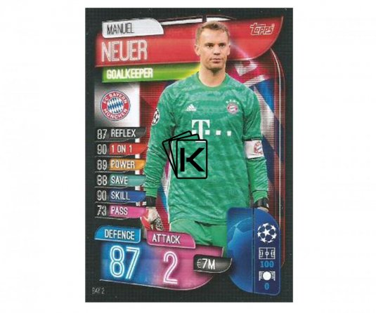 Fotbalová kartička 2019-2020  Topps Champions League Match Attax -  FC Bayern Munchen - Manuel Neuer 2