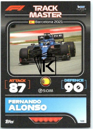 2022 Topps Formule 1Turbo Attax Track Master 169 Fernando Alonso (Alpine)